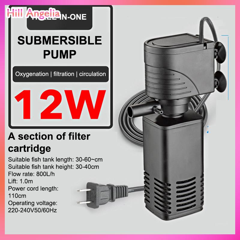 [Hill Angelia] Nhựa 3 Trong 1 Fish Tank Lọc Lọc Tăng Oxy Không Khí Aquarium Lọc Với Bên Trong Miếng Bọt Biển 4 6 12 20 30W - 1