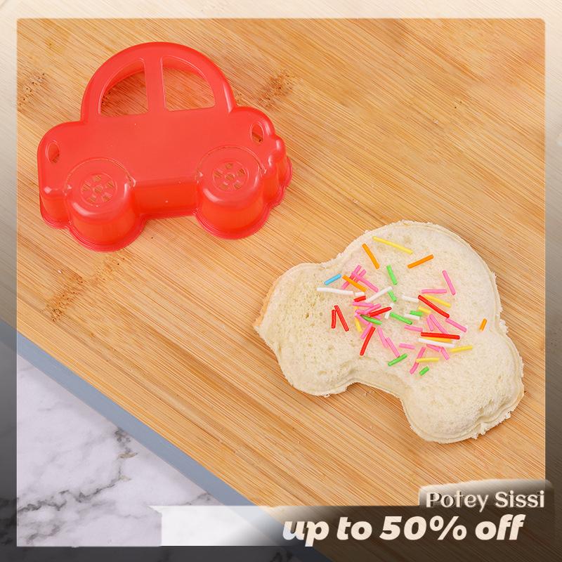 Potey 1 3pcs Sandwich Cutter Mini Cartoon Rabbit Bear Car Bread Knife Sandwich Cutter Sealer For Kids Bento Lunch Baking Mold