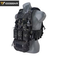 IDOGEAR FCSK Tactical Vest Set with Shoulder Pads With Drop Pouch With Triple Mag Pouch 3320
