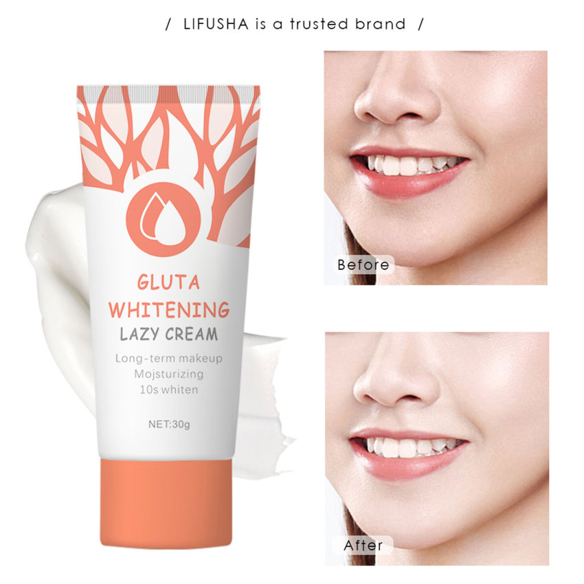 Tone-up kem Gluta làm trắng lười biếng Kem dưỡng ẩm dưỡng ẩm mặt làm sáng và làm mềm da 30g