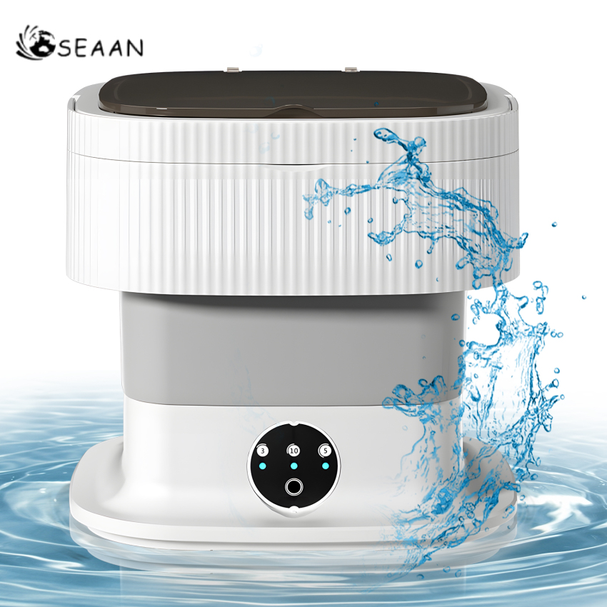 Portable Washing Machines, Mini Washer And Dryer 9L, Foldable Ultrasonic Underwear Washing Machine With Drain Basket, Portable Mini Centrifuge ราคา  1,542 บาท*ส่งฟรี