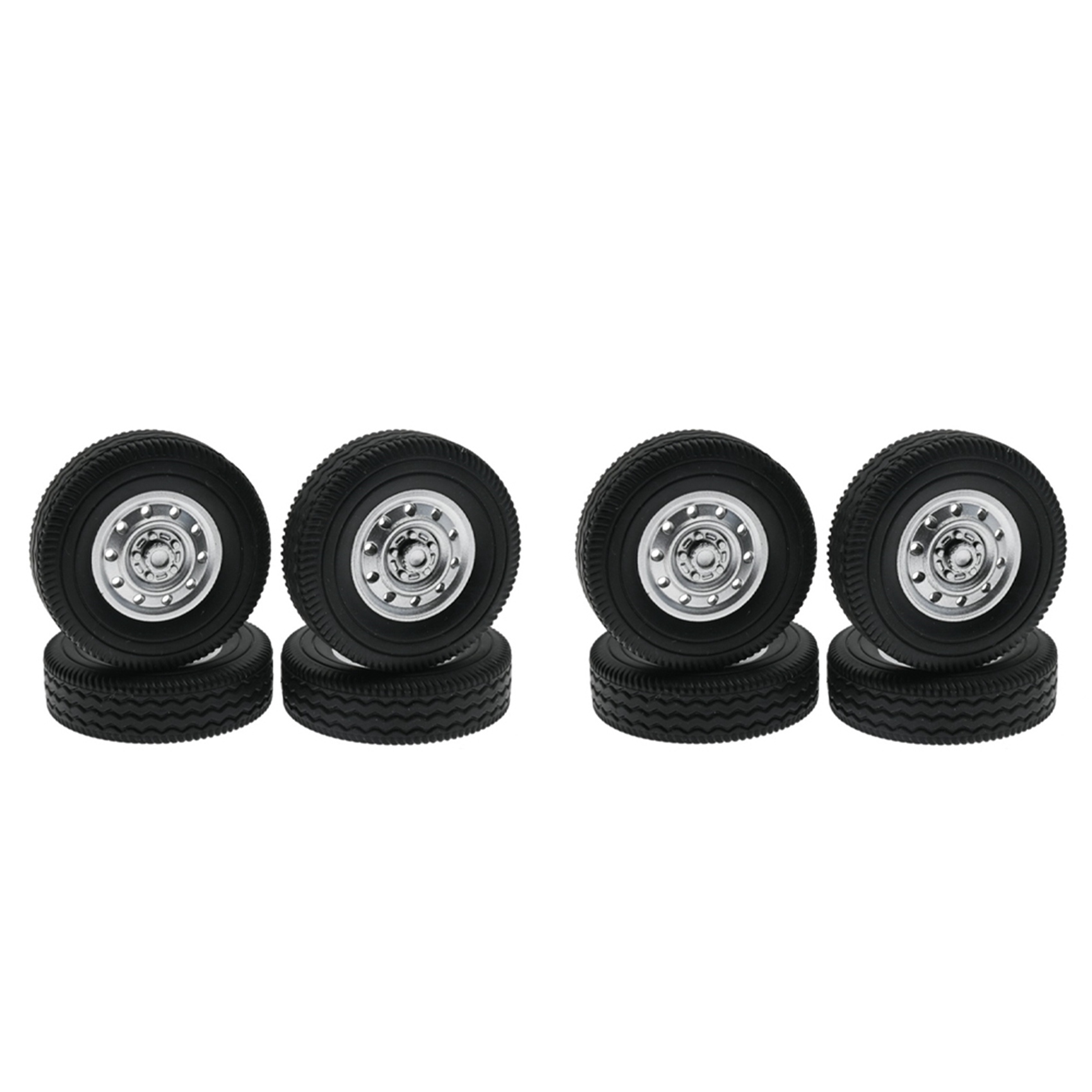 (LAYC) 8Pcs Rubber Wheel Tire Tyre for WPL D12 Mini 1/16 RC Drift Truck Car Spare Parts Accessories