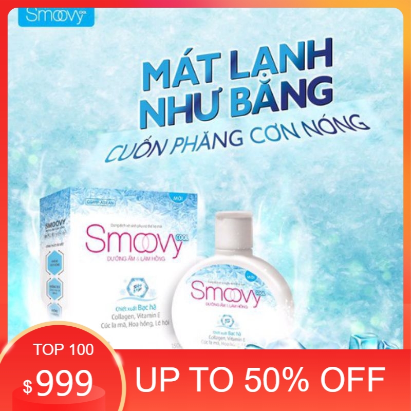 Dung Dịch Vệ Sinh Phụ Nữ Smoovy Cool - Dưỡng Ẩm Và Làm Hồng Vùng Kín 150ml