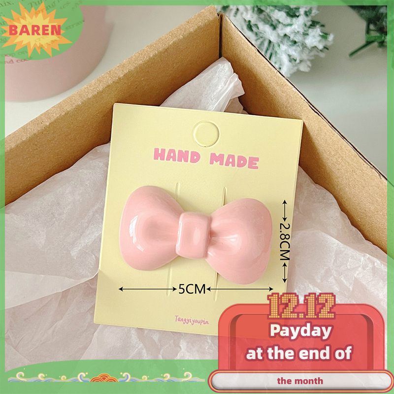 BAREN Cute Colorful Bow Hair Clips For Girls Korean Style Bowknot Mini Side Clip Hairpin Barrette Headwear Baby Hair Pin Accessories