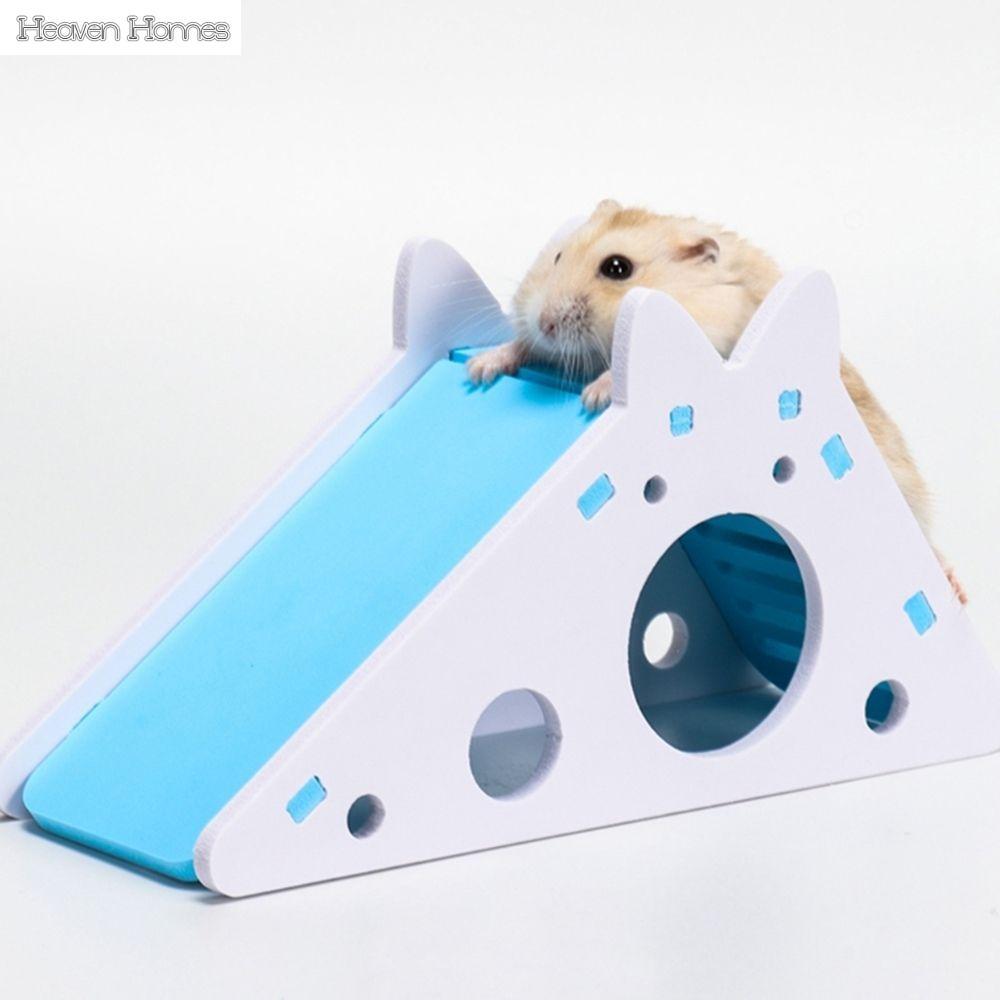 Guinea pig hut Ổ ngủ nhà hamster Phụ kiện cho thú nuôi lồng cho Chuột Hamster thiên đường bằng gỗ ngộ nghĩnh đồ chơi tập luyện với thang