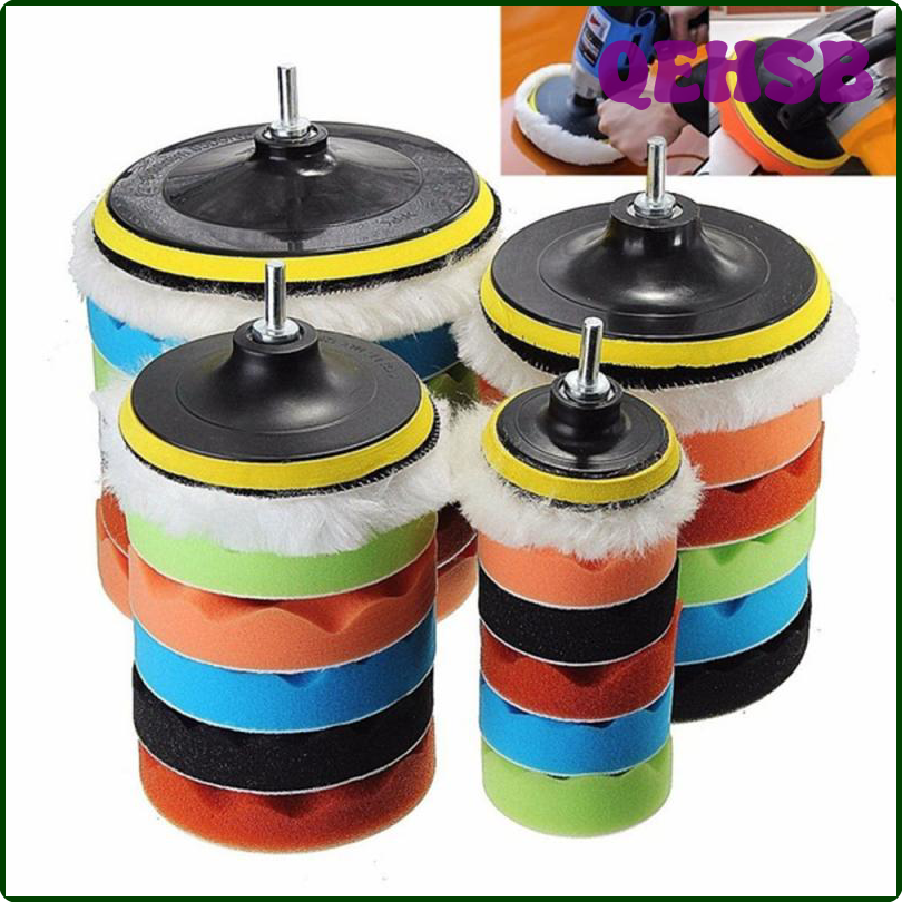 QEHSB 7Pcs Buffing Pad Set Thread 4/5/6/7inch Auto Car Repair Polishing pad Kit for Car Polisher+Drill Adaptor Power Tools accessories HSRJH