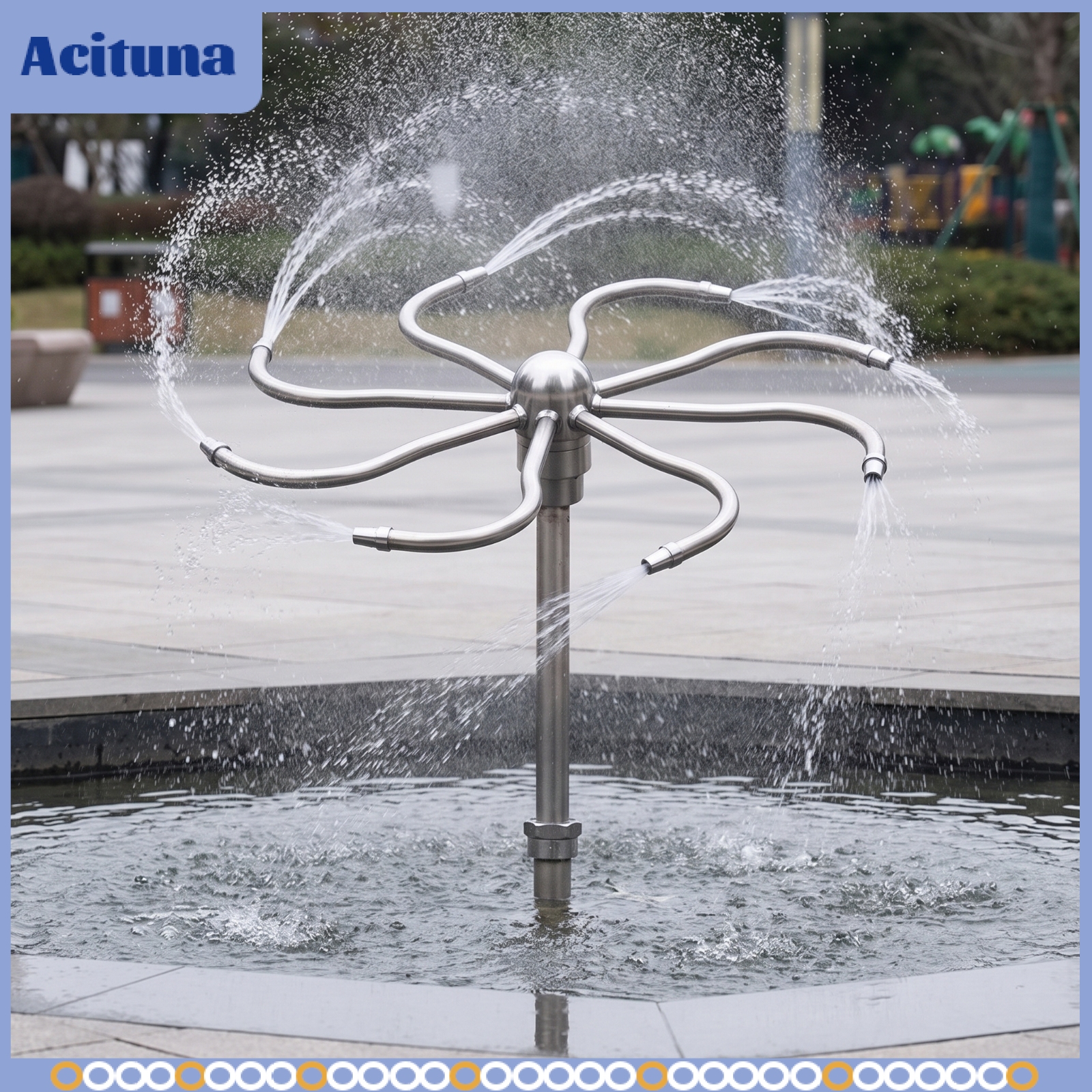 Acituna Stainless Steel Rotating Fountain Nozzle Long-Lasting Water Wheel Nozzle Adjustable Water Spray Head Easy Installation for Landscape ราคา 2,082 บาท*ส่งฟรี