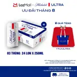 Nồng Độ Cồn 4.2% -  Combo 3 Thùng 24 Lon Bia Michelob ULTRA Chính Hãng (250ml/ lon)