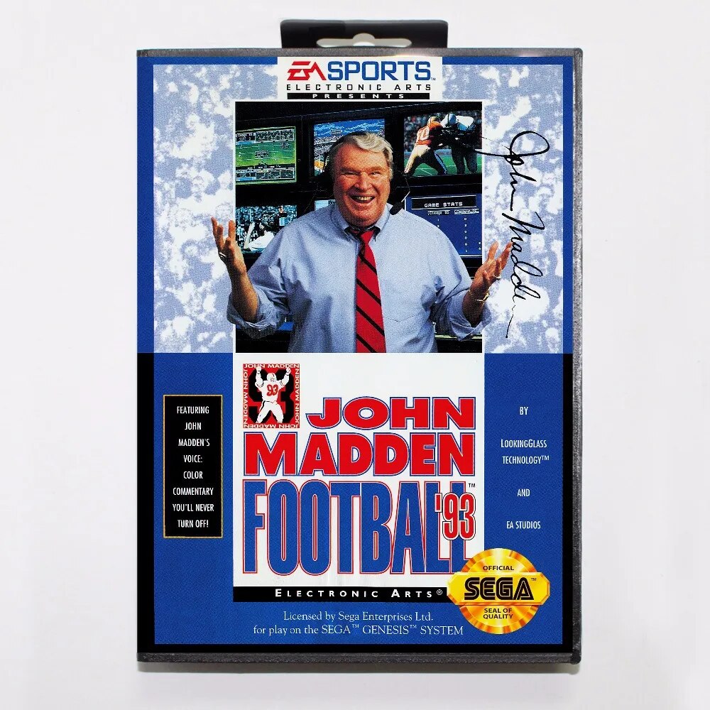 Thỏa thuận nóng nhất John Madden bóng đá '93 trò chơi 16 bit MD trò chơi với hộp cho Sega Mega Drive cho Genesis