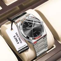 POEDAGAR Casual Watch for Mens Original Luxury Sport Waterproof Luminous Date Week Stainless Steel Male Clock + Box
