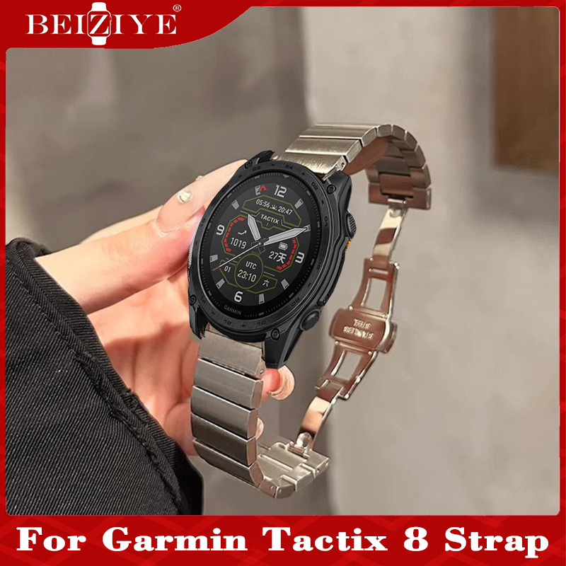 QuickFit 22mm 26mm Metal Watchband For Garmin Tactix 8 AMOLED 47mm 51mm สายนาฬิกาสแตนเลส tactix 8 สมาร์ทวอทช์ สาย Bracelet Replace Accessories ราคา 523 บาท*ส่งฟรี