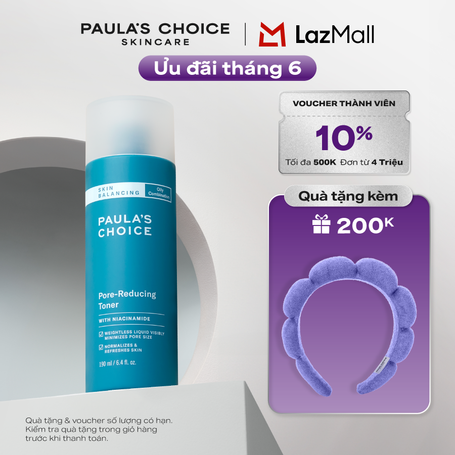 Nước hoa hồng Cân Bằng độ ẩm và Điều Chỉnh Lỗ Chân Lông Paula’s Choice Skin Balancing Pore Reducing Toner 190ml 1350