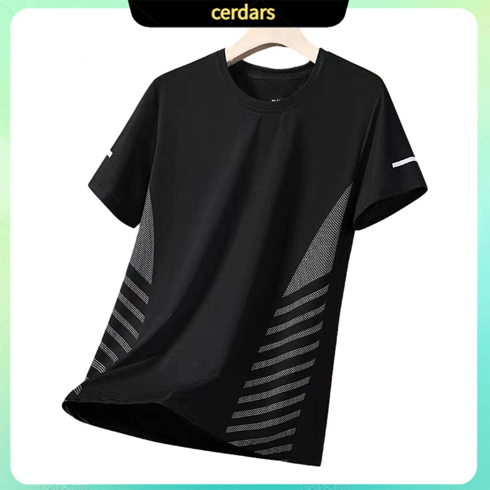 Cerdars Lightweight Polyester T-shirt Quick Drying Exercise Shirt Men's Quick-dry Breathable Mesh T-shirt Loose Fit Athletic Tee for Jogging Gym Fitness Training Outdoor Workouts – Lightweight Summer