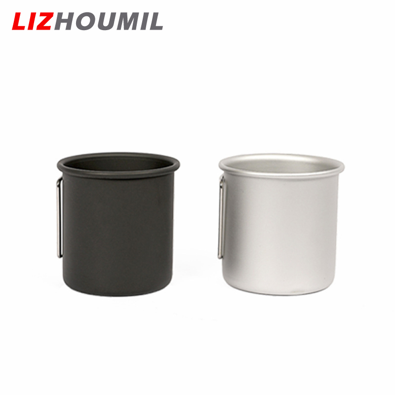 LIZHOUMIL Backpacking Cup With Foldable Handle 300ml Lightweight Coffee Mug Lightweight Backpacking Aluminum Alloy Cup For Outdoor Camping Hiking Picnic ราคา 120 บาท*ส่งฟรี