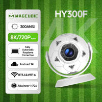 Magcubic Mini Projector 4K Ultra HD Android 14 Portable Projector With WiFi 6 Bluetooth 5.4 Auto Keystone 180° Rotatable Smart Projector For Movie Home Theater HY300F