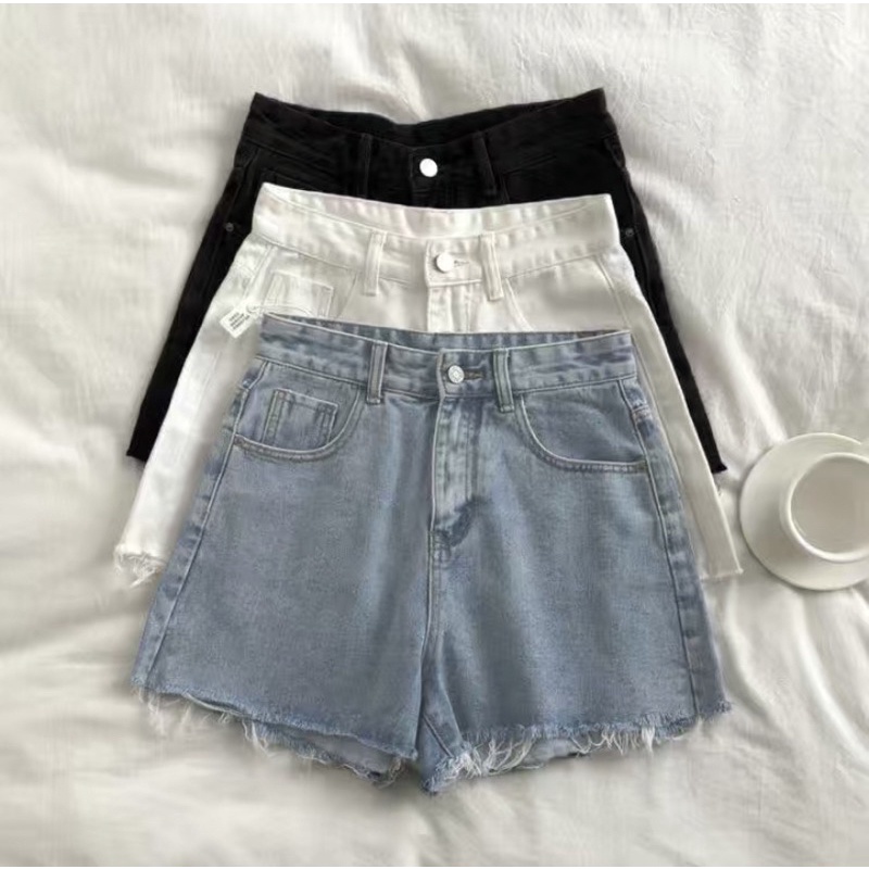 Quần Short jean/quần jean ngắn cơ bản 3 màu xanh trắng đen dành cho nữ