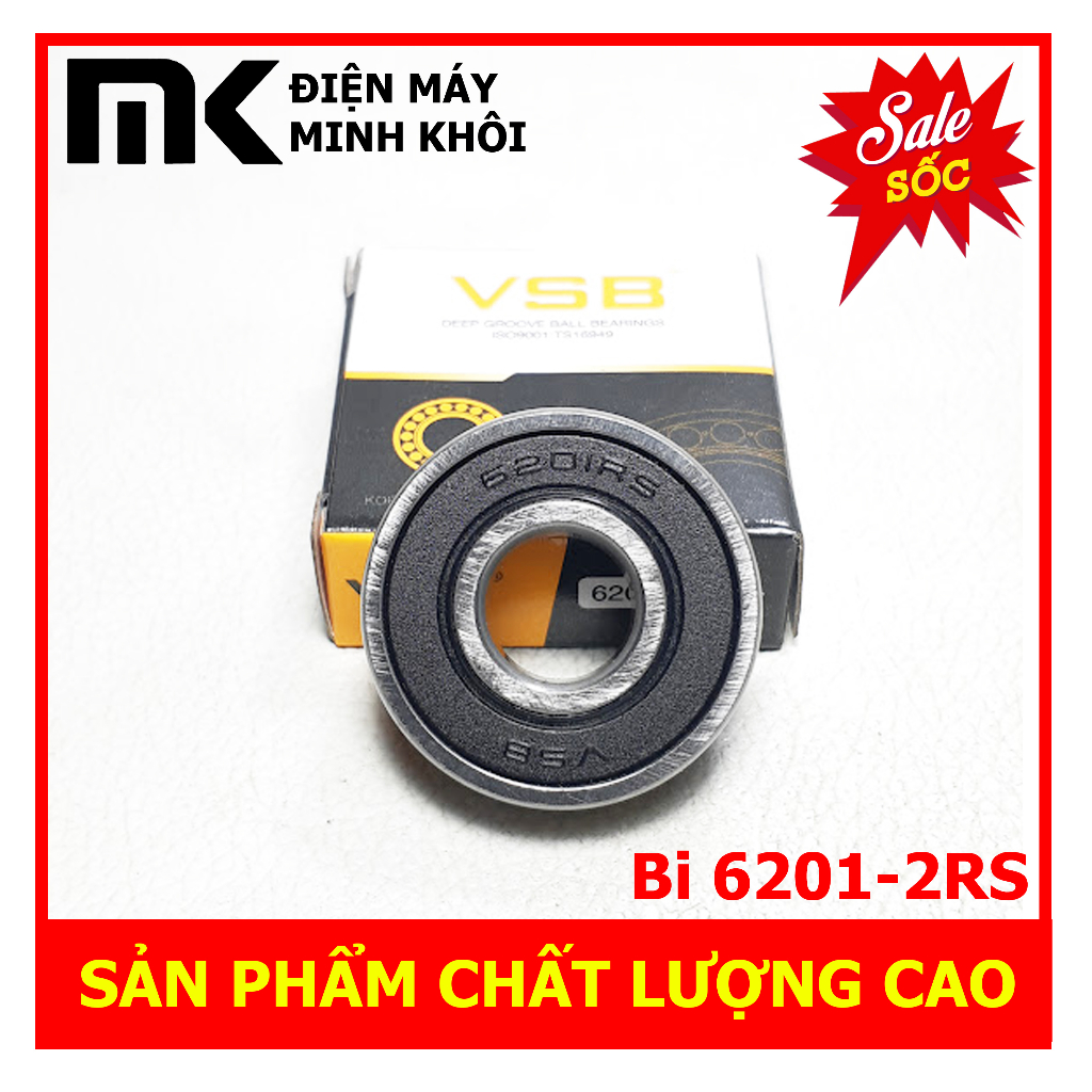Bạc đạn - vòng bi 6201rs cho động cơ, mô tơ...
