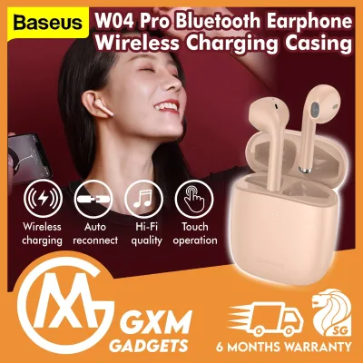 Baseus W04 Pro TWS Wireless Charging Case Bluetooth Earphone Headphone 5.0 In Ear True Wireless Earbuds Headset Compatible For iPhone Huawei Samsung Xiaomi