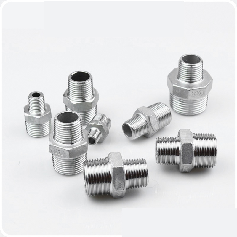 Kép ren 21 inox, nối hai ren ngoài 21 - 13, 21 - 17 inox 304