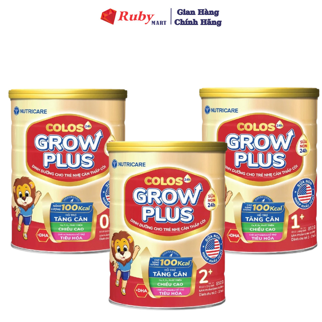 Nutricare Sữa bột Colos Growplus Opti 850gr 10 tỷ lợi khuẩn date mới