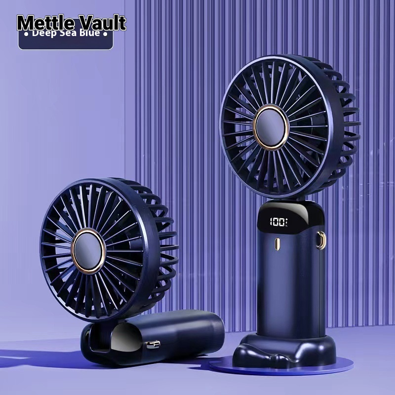 Mettle Vault Portable USB Rechargeable Mini Fan with Display, Foldable Design for Office Use ราคา 69 บาท*ส่งฟรี