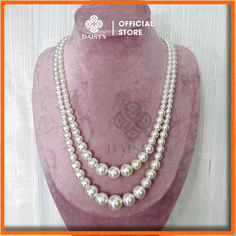 393 choker ,dây chuyền mang áo dài , vòng cổ mang áo dài, dây chuyền hạt Ngọc 2 sợi dài sang trọng cho nữ