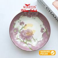 WINSTON 1pcs Piring Keramik 825in Chrysan Hijau Piring Buah 21cm