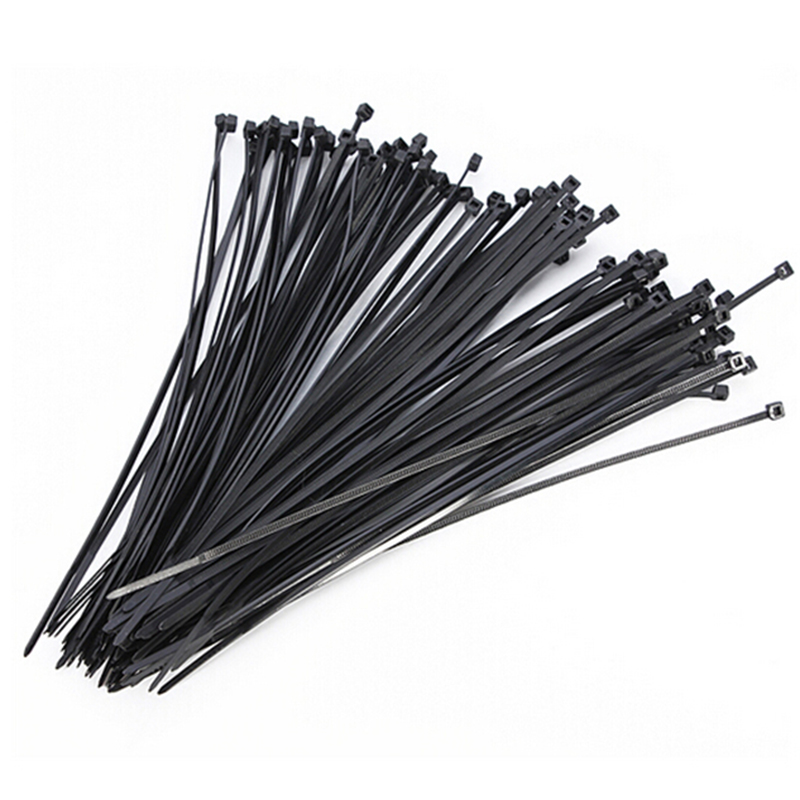 Valitoo 100pcs 10cm Nylon Plastic Zip Trim Wrap Cable Loop Ties Wire Self-Locking Black