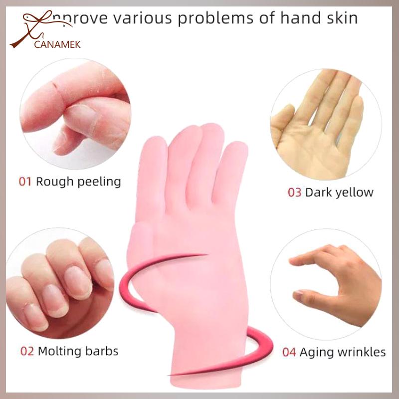 ❤❤❤Hot Sale CANAMEK 1 Cặp Tay chăm sóc Vớ Găng tay giữ ẩm Silicone gel Găng Tay Tay chăm sóc da tay bảo vệ chống nứt Spa sử dụng nhà