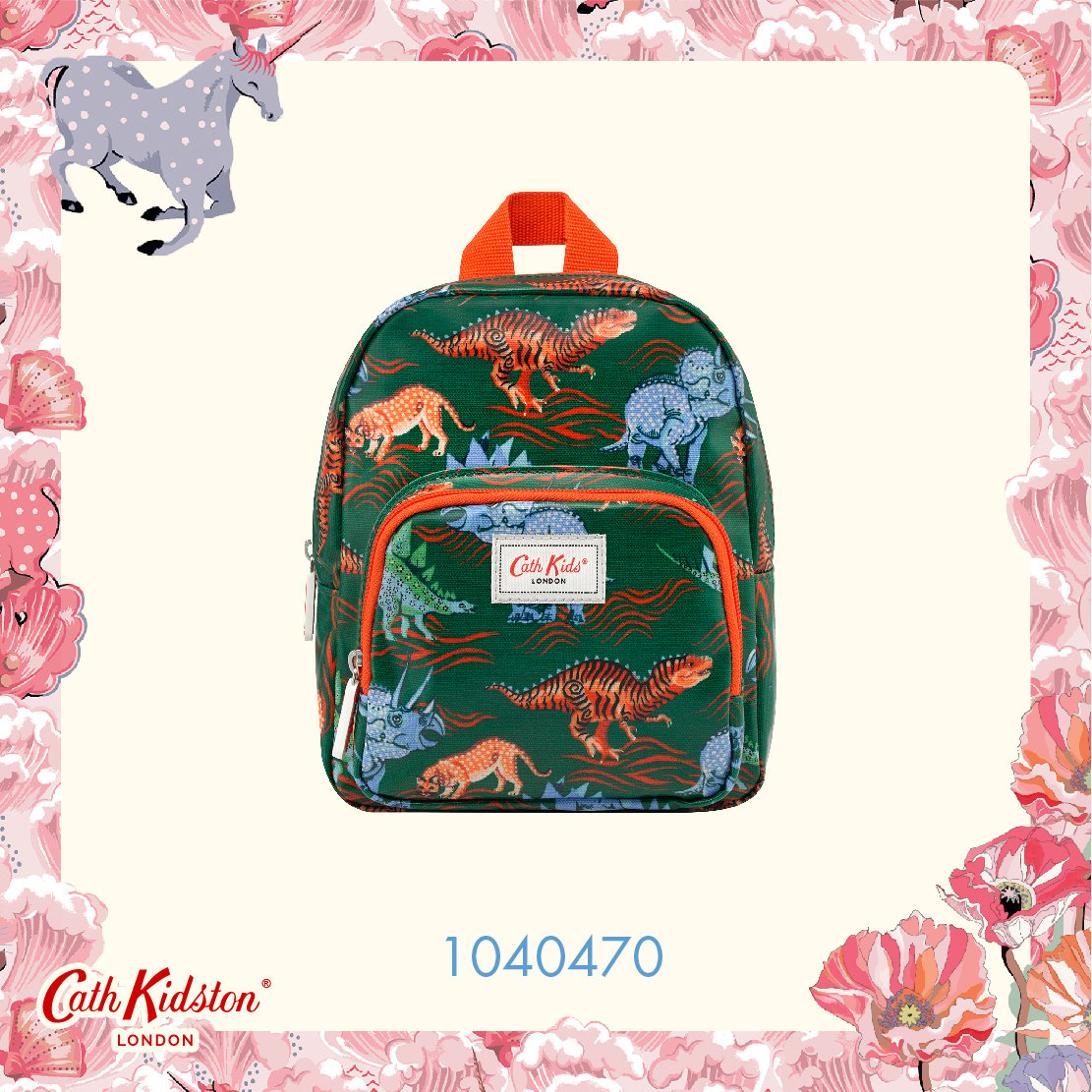 Cath Kidston-Balo trẻ em Kids Mini Backpack Dinosaur-1040470-Green