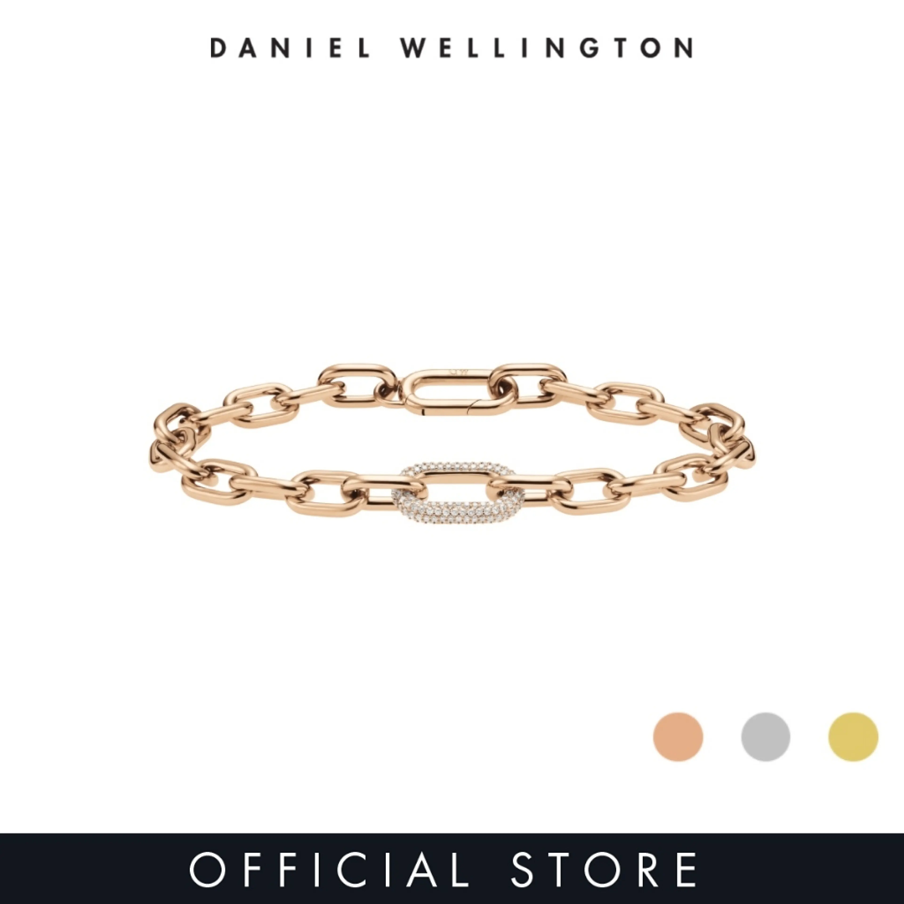 Daniel Wellington Crystal Link Bracelet Stainless Steel Rose Gold Silver Gold