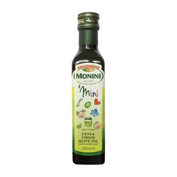 Dầu Oliu Hữu Cơ Cho Bé, Mini Organic Extra Virgin Olive Oil 250ml - MONINI