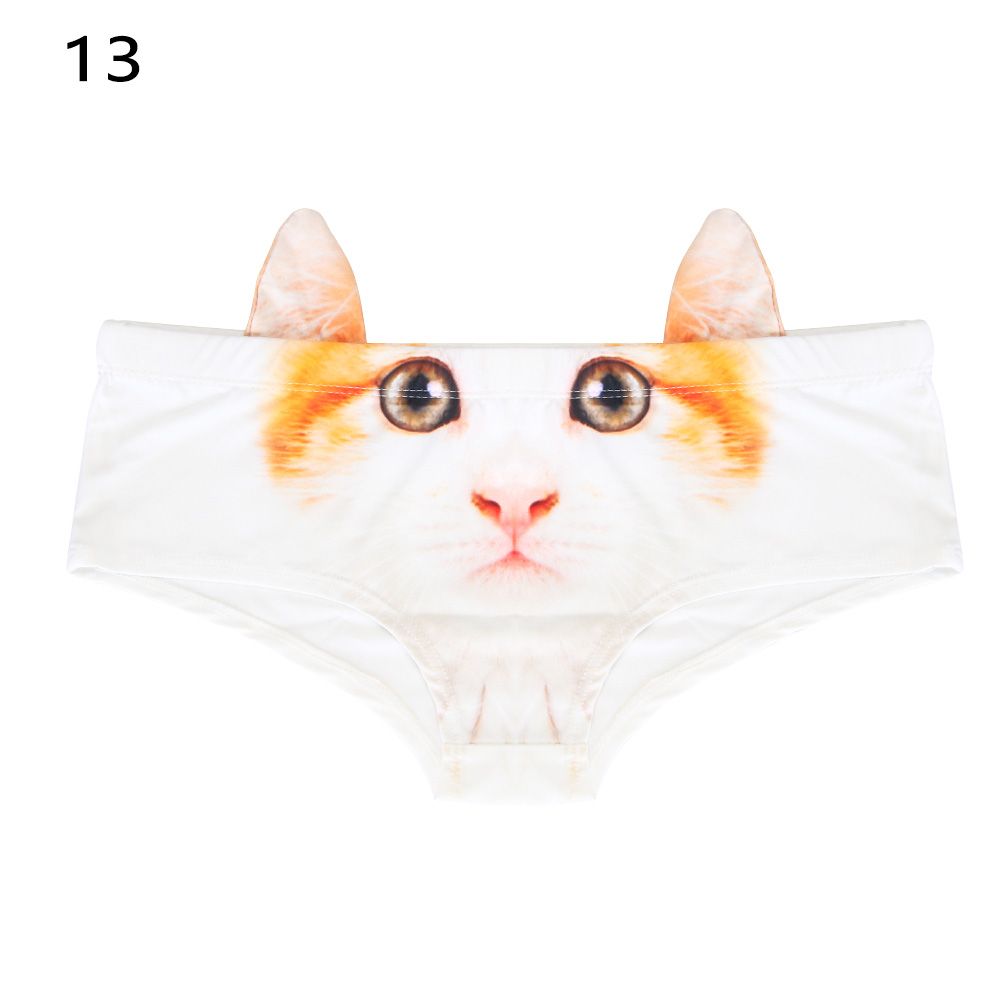 UIOKJEA Nâng lên Bull Dog Cheetah Mèo lợn Quần lót nữ Đồ lót Loài vật in 3d