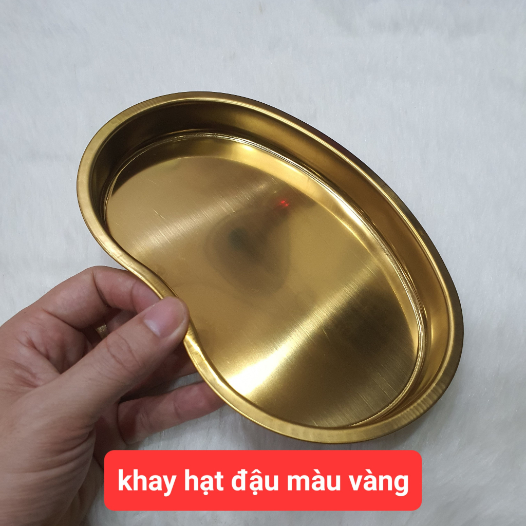Siêu phẩm khay hạt đậu mạ màu vàng sang trọng chuyên dùng đựng dụng cụ phun xăm, spa thẩm mỹ