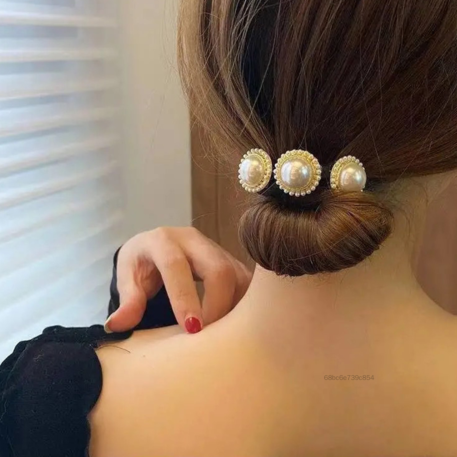 Pearl Flower Hair Bun Maker Easy Bun Maker Lazy Hair Curler ba lê ba lê cho phụ nữ phụ kiện Curler SRJS-VN - 6