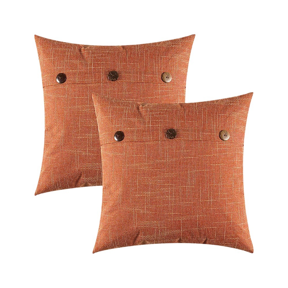 ROBERTA 2PCS Imitation Linen Pillow Cover Breathable Japanese Style Cushion Cover Minimalist Style Polyester Buttoned Pillowslip Home Use