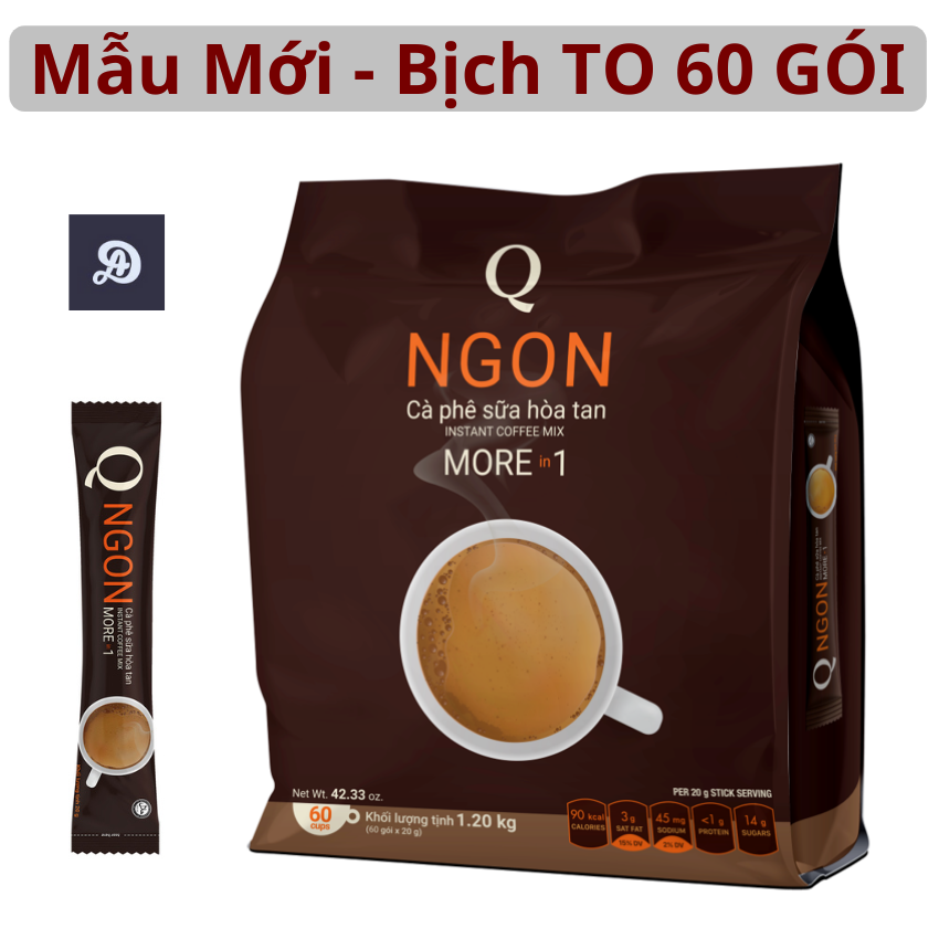Cà phê sữa hoà tan Ngon Trần Quang bịch lớn 1.2Kg instant Coffee mix 3 in 1