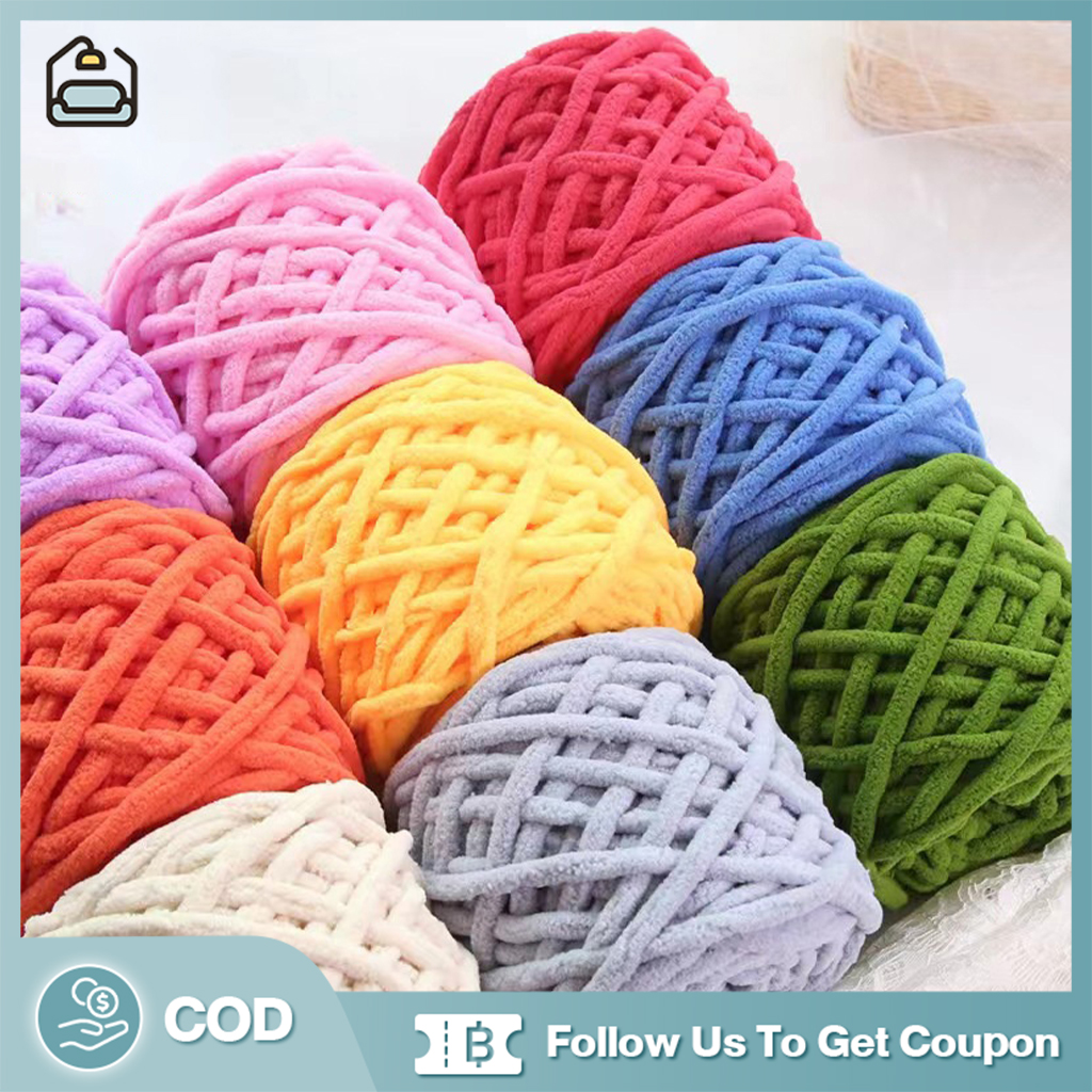 Ifs cuộn len nhung đũa 100gr dùng để móc gấu dâu, thú bông, móc túi xách hoặc đan khăn quàng len sợi to len nhung đũa - 6mm