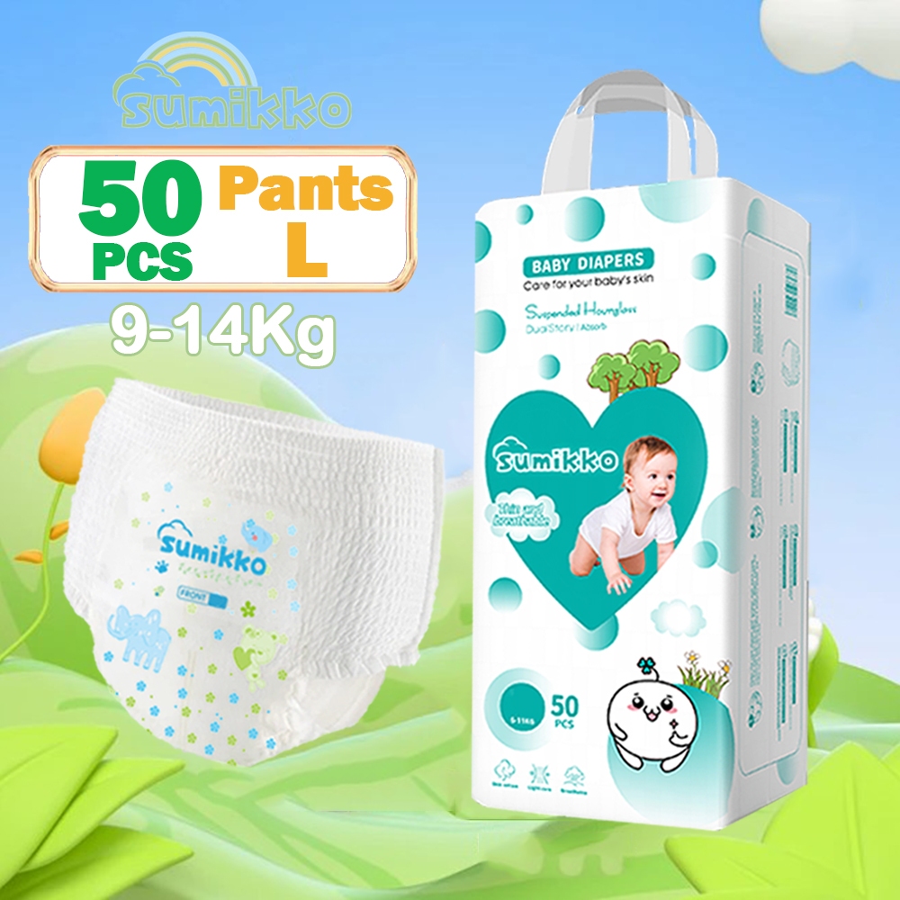 Sumikko 50 PCS diaper for Baby Unisex Ultra thin and dry Breathable diapers Pull-up Pants$$