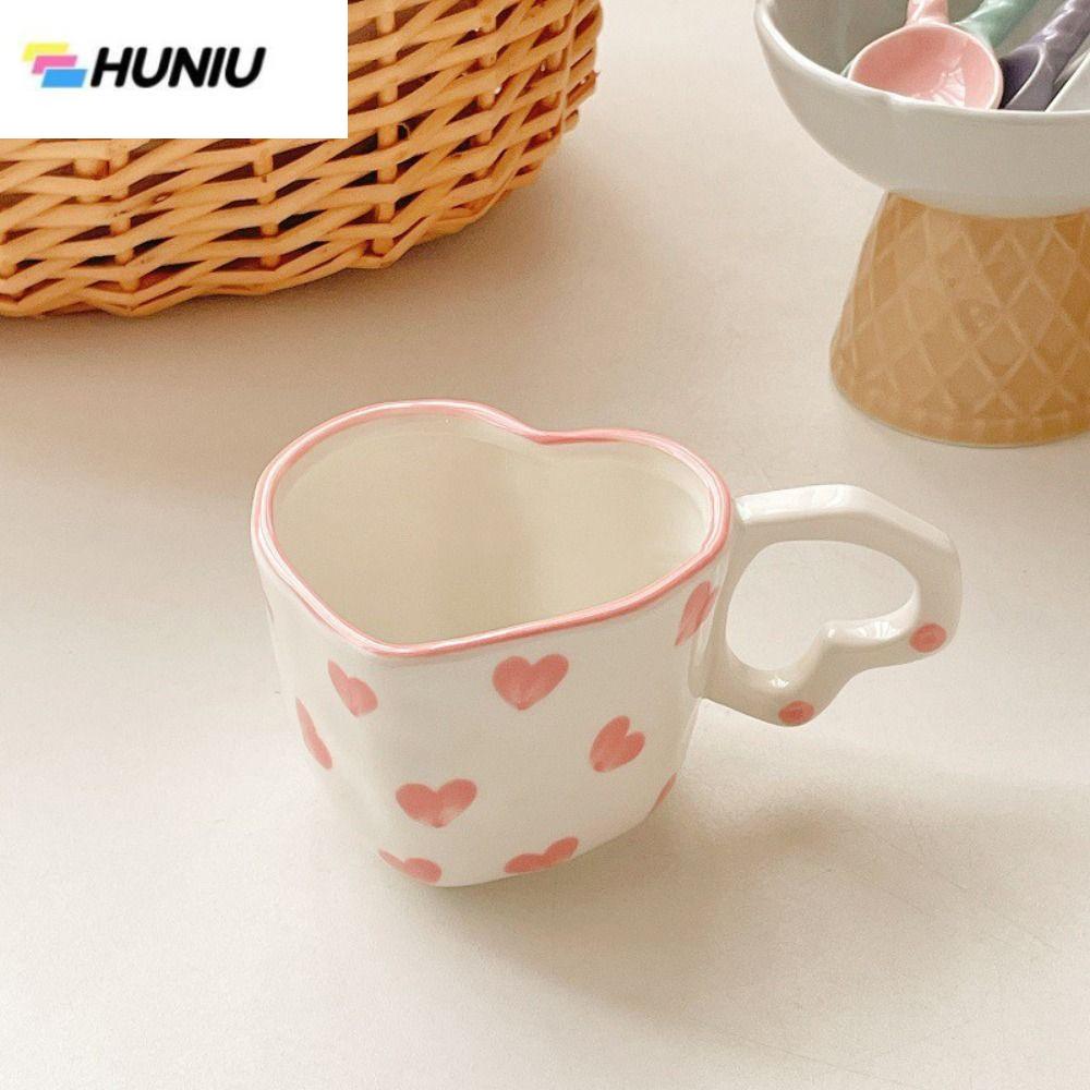 HUNIU 250มล. แก้วเซรามิคแก้ว สร้างสรรค์และสร้างสรรค์ หวานหวานแหววว ถ้วยหัวใจรัก ใช้งานได้หลากหลาย ที่จับรูปหัวใจ ถ้วยชานม อุปกรณ์สำหรับห้องครัว ราคา 406 บาท*ส่งฟรี