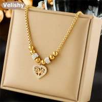 Velishy JEWELRY สร้อยคอผู้หญิงอารมณ์ยุโรปและอเมริกันรอบสร้อยคอกระดูกไหปลาร้าลูกปัดเต็มจี้เพชรเพทายรัก