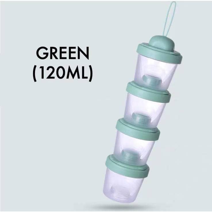 4-Layer Portable Stackable Baby Milk Powder Dispenser Container Storage Box Bottle Case with Side Opening Cover for Everyday Use
