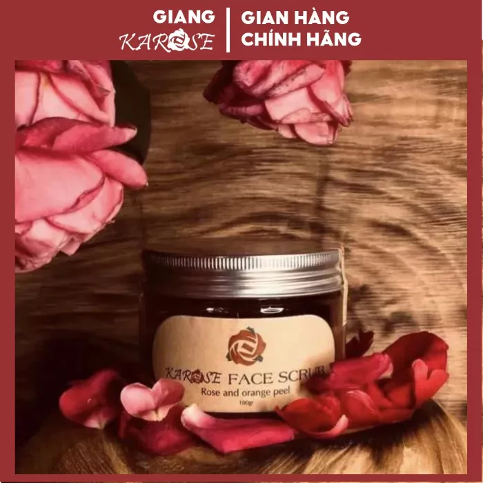 Rửa mặt tẩy da chết hoa hồng giúp da mềm mại, sáng khoẻ karose face scrub 100g