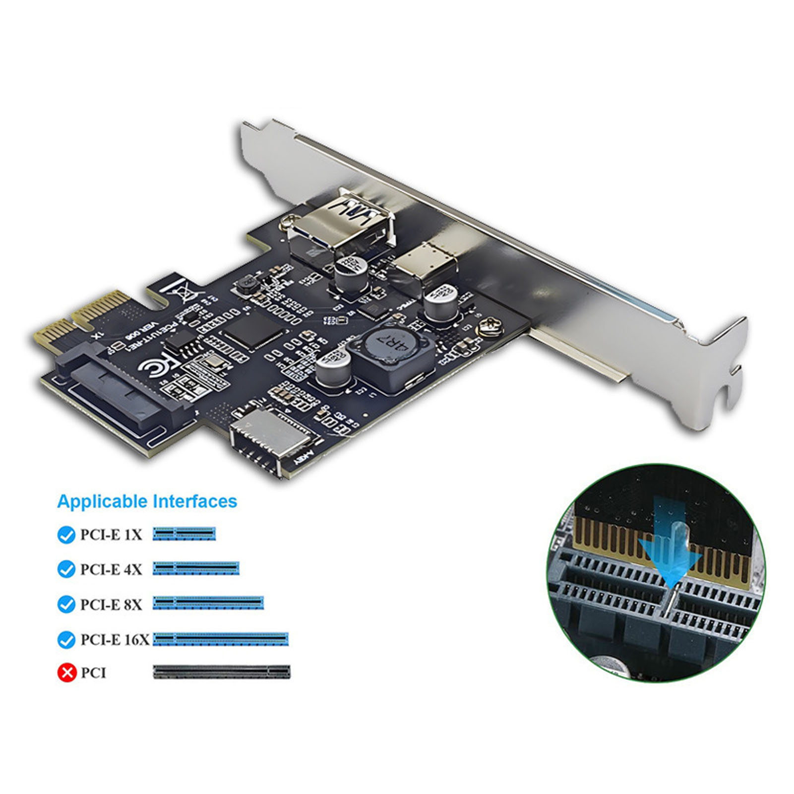 PCIE To USB 3.2 Expansion Card 5Gbps High Speed USB3.2 - View #14