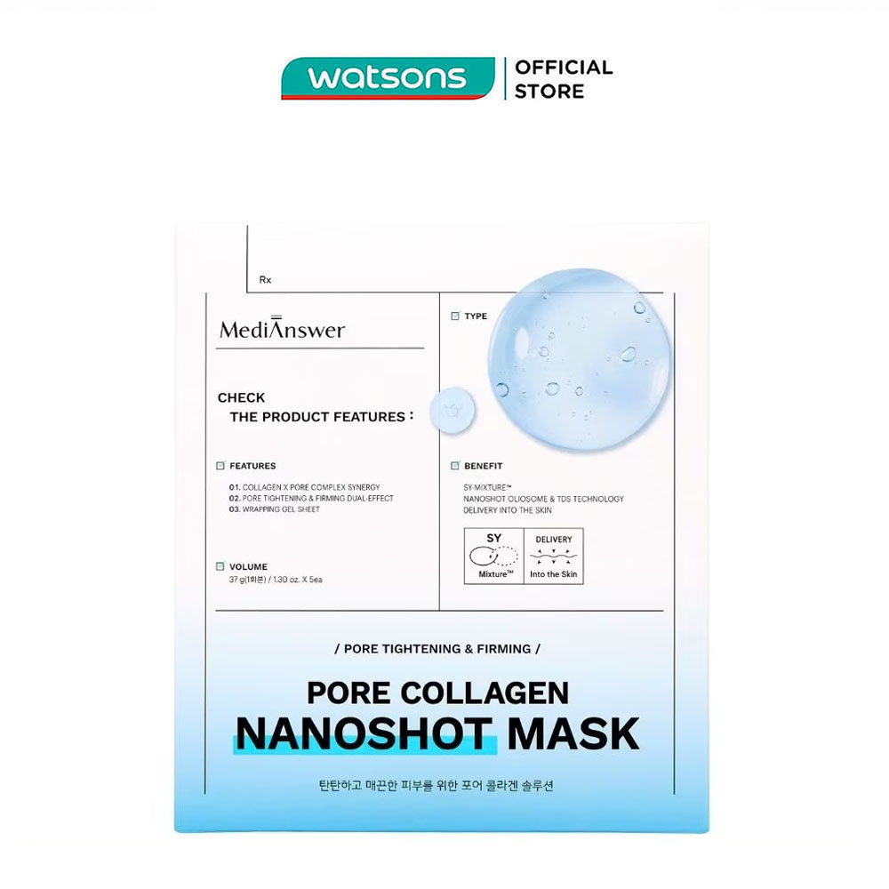 Mặt Nạ Thạch MediAnswer Pore Collagen Nanoshot Mask 37g x 5pcs