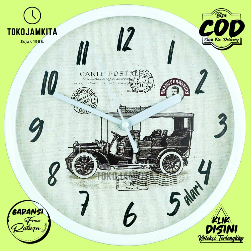 Jam Dinding Analog Dekorasi Rumah Shabby Chic Modern Alari AL1204-1668 Besar BestSeller Camera Booth