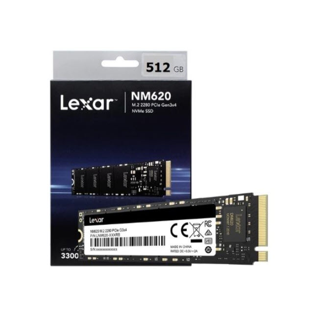 Ổ cứng SSD PCI-E Gen3x4 M2 NVME (2280) Lexar Nm620 256Gb 512Gb 1000Gb 1Tb