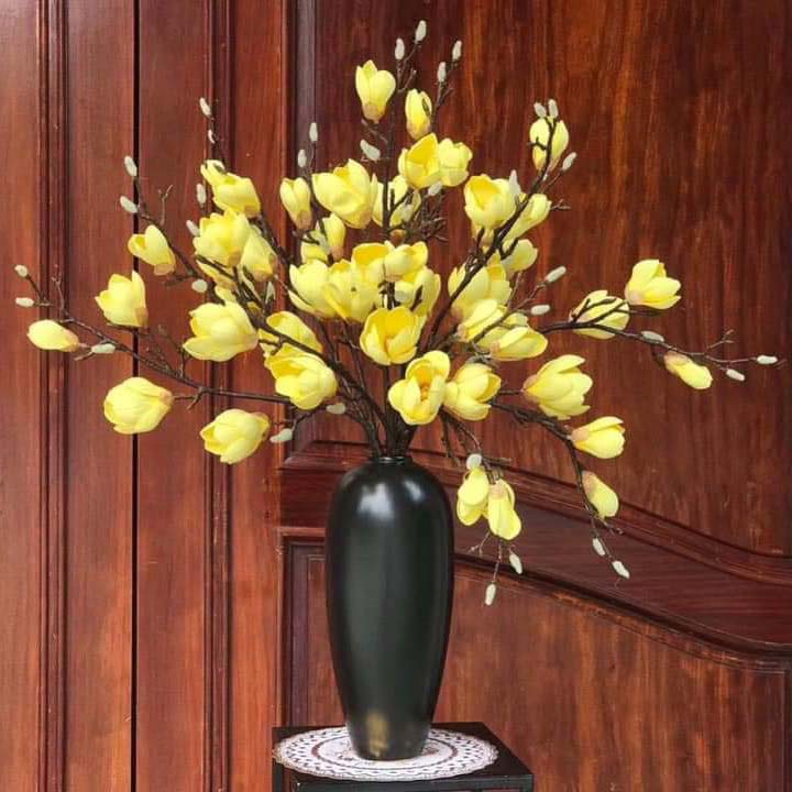 Lọ hoa Bình hoa decor trang trí dáng vintage - Gốm sứ Bát Tràng cao cấp - Đen