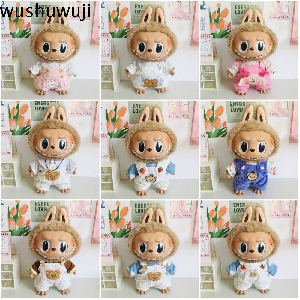 WUSHUWUJI 1Set Thay quần áo Quần áo búp bê labubu Vải Thủ công Quần búp bê labubu Quần áo búp bê thủ công nguyên chất Mini Quần áo búp bê thủ công Phụ kiện búp bê cotton