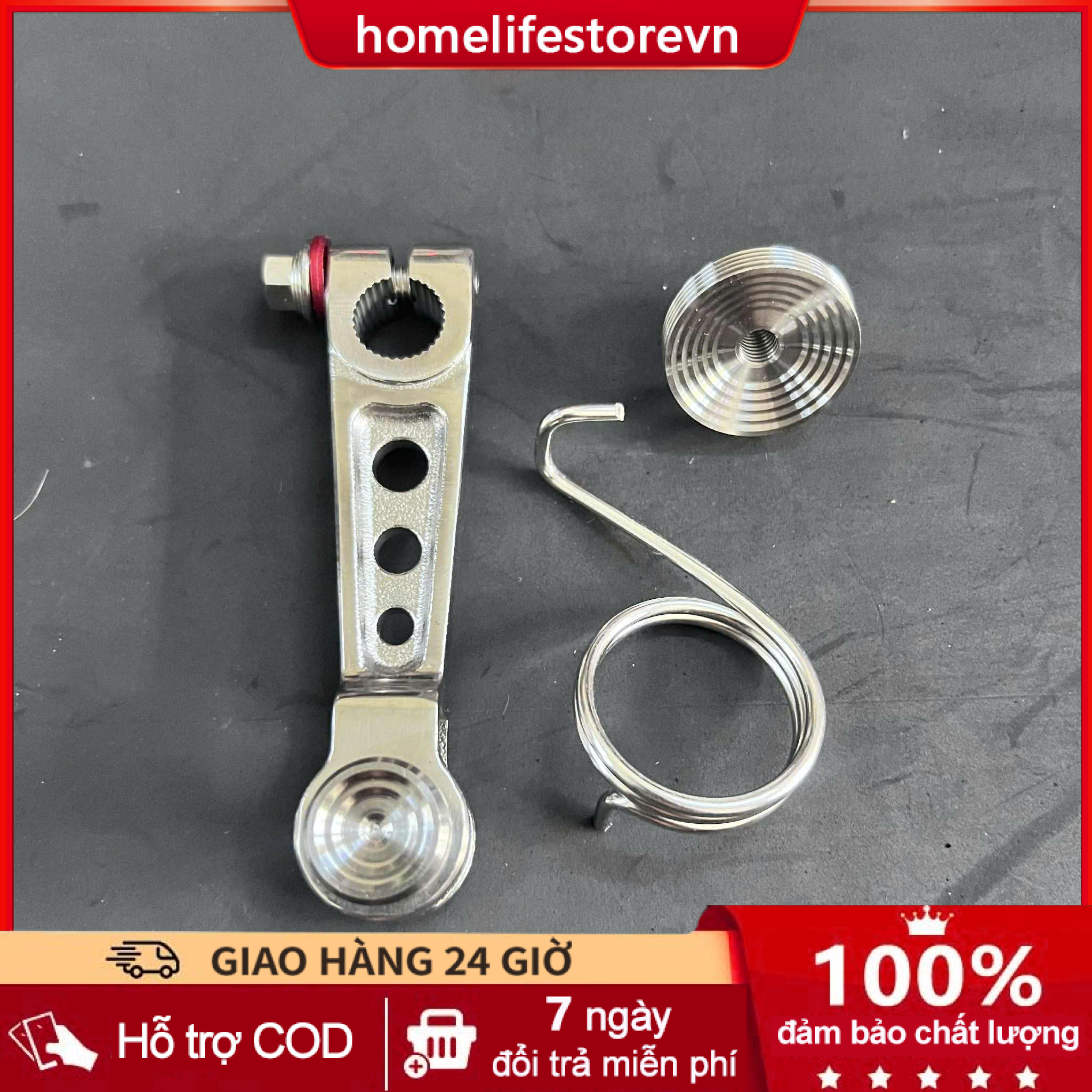 CÀNG THẮNG TAKEGAWA - INOX 304 NGUYÊN KHỐI CNC CHO XE MÁY (tặng kèm lò xo)Cong-TAC
